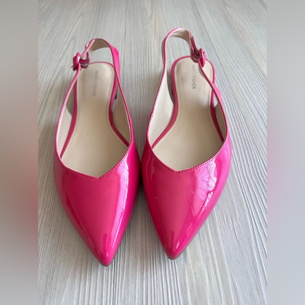 New Marc Fisher Pointy Toe Slingback Flats Pink A374331
